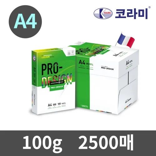 A4 프리미엄 칼라전용지 100g 백색 2500매