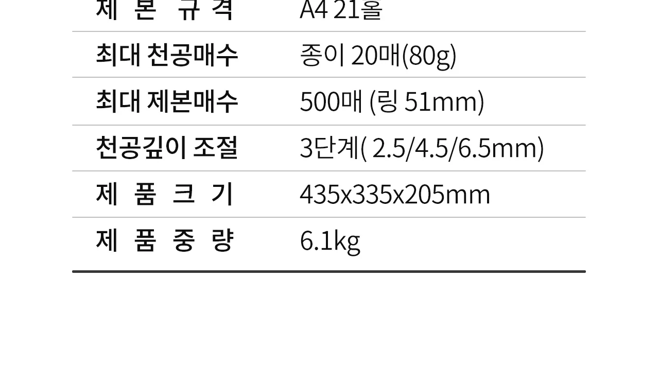 플라스틱링 제본기 KCB-C20 상세 이미지 10