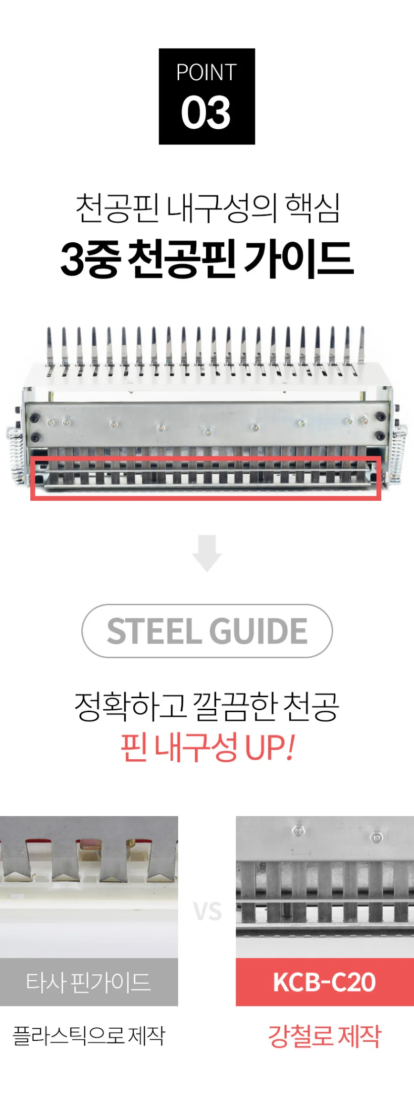 플라스틱링 제본기 KCB-C20 진열상품/약간의 오염 사은품 보증기간 동일 상세 이미지 12