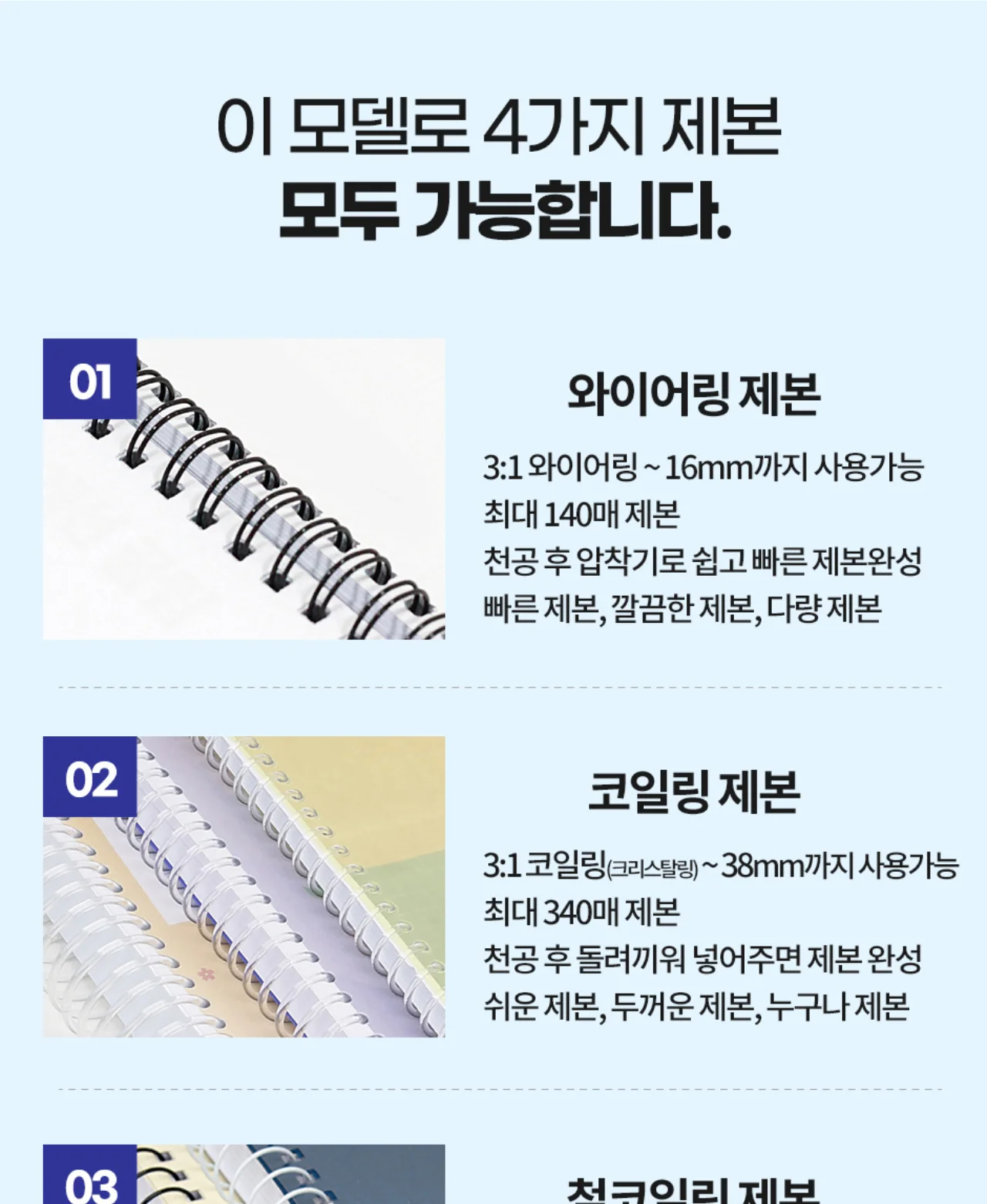 코라미 KWB-W12C 3:1 와이어링 제본기 원형천공 강철바디 상세 이미지 5