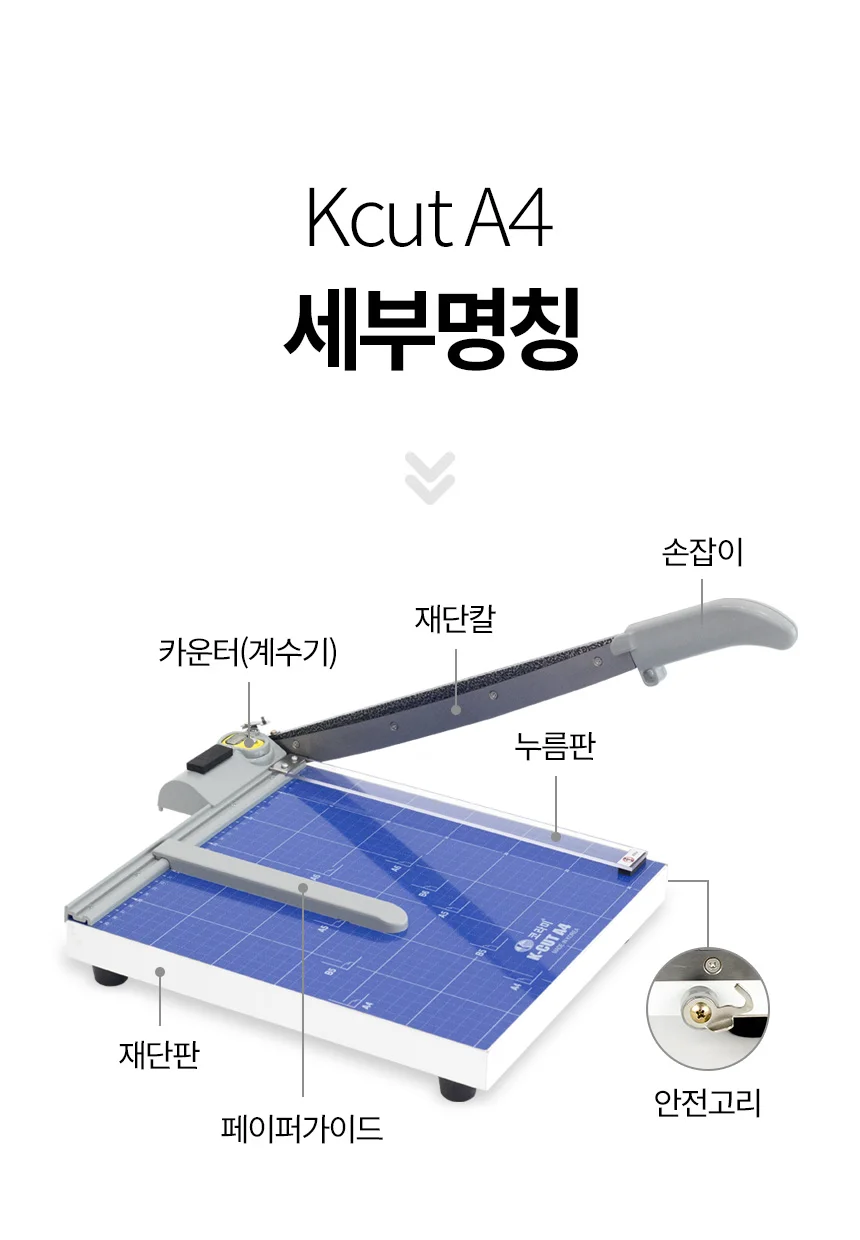 K-CUT A4 국산재단기 강력한 스테인레스칼날 최대20매 상세 이미지 10