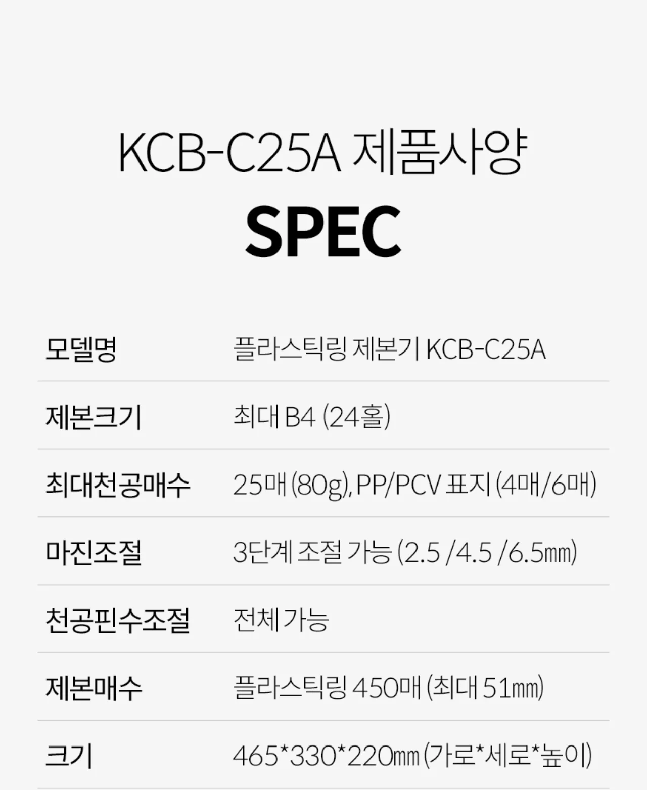 플라스틱링 제본기 KCB-C25A 상세 이미지 37