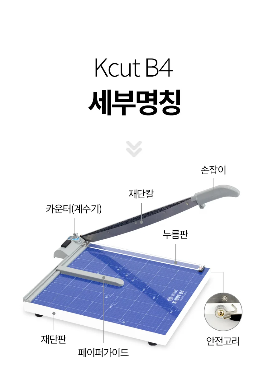 K-CUT B4 국산재단기 강력한 스테인레스칼날 20매재단 상세 이미지 10