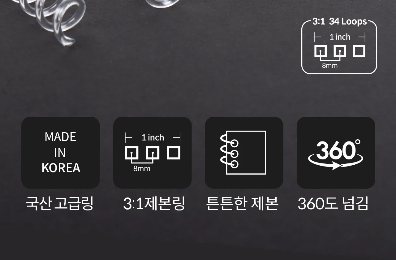 코라미 국산 와이어링 코일링 제본링 모음전 상세 이미지 11