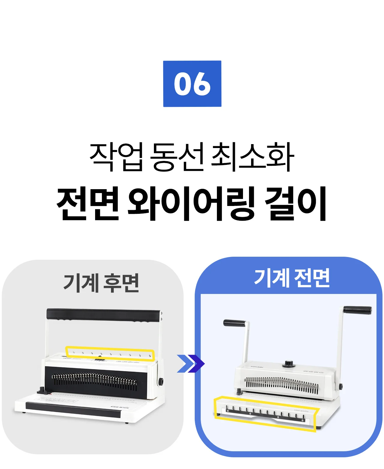 와이어링 제본기 KWB-W200A 사각천공 상세 이미지 30