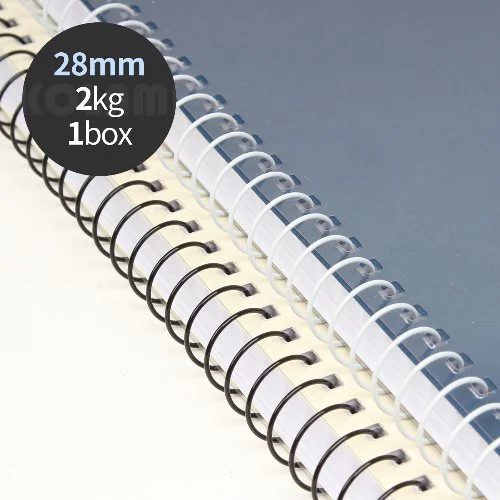 철코일링(외줄 와이어링) 2KG/Box 28mm 흑색/백색 선택