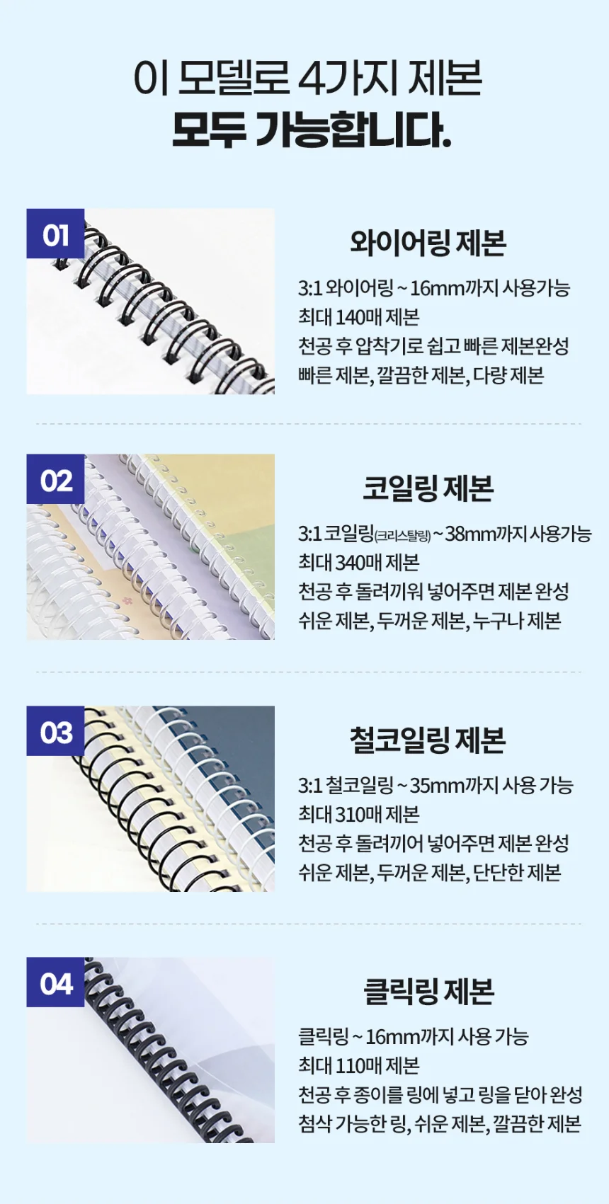 와이어링 제본기 KWB-W12 사각천공 스프링 제본기계 가정용 사무용 스크레치상품 반품상품 사은품 보증기간 신상품동일 상세 이미지 6