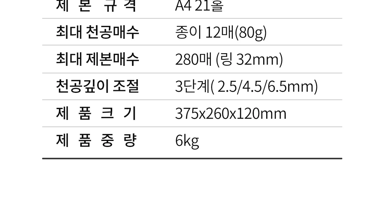 플라스틱링 제본기 KCB-C12 상세 이미지 8
