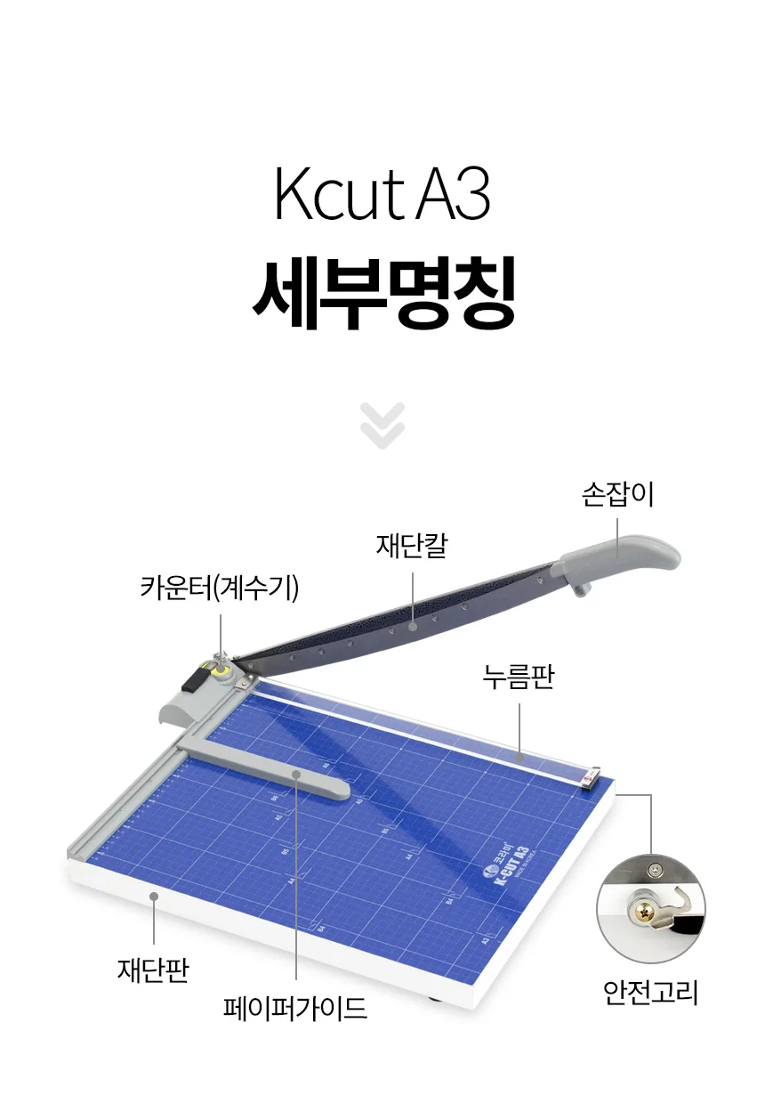K-CUT A3 국산재단기 스테인레스칼날 최대20매 상세 이미지 10