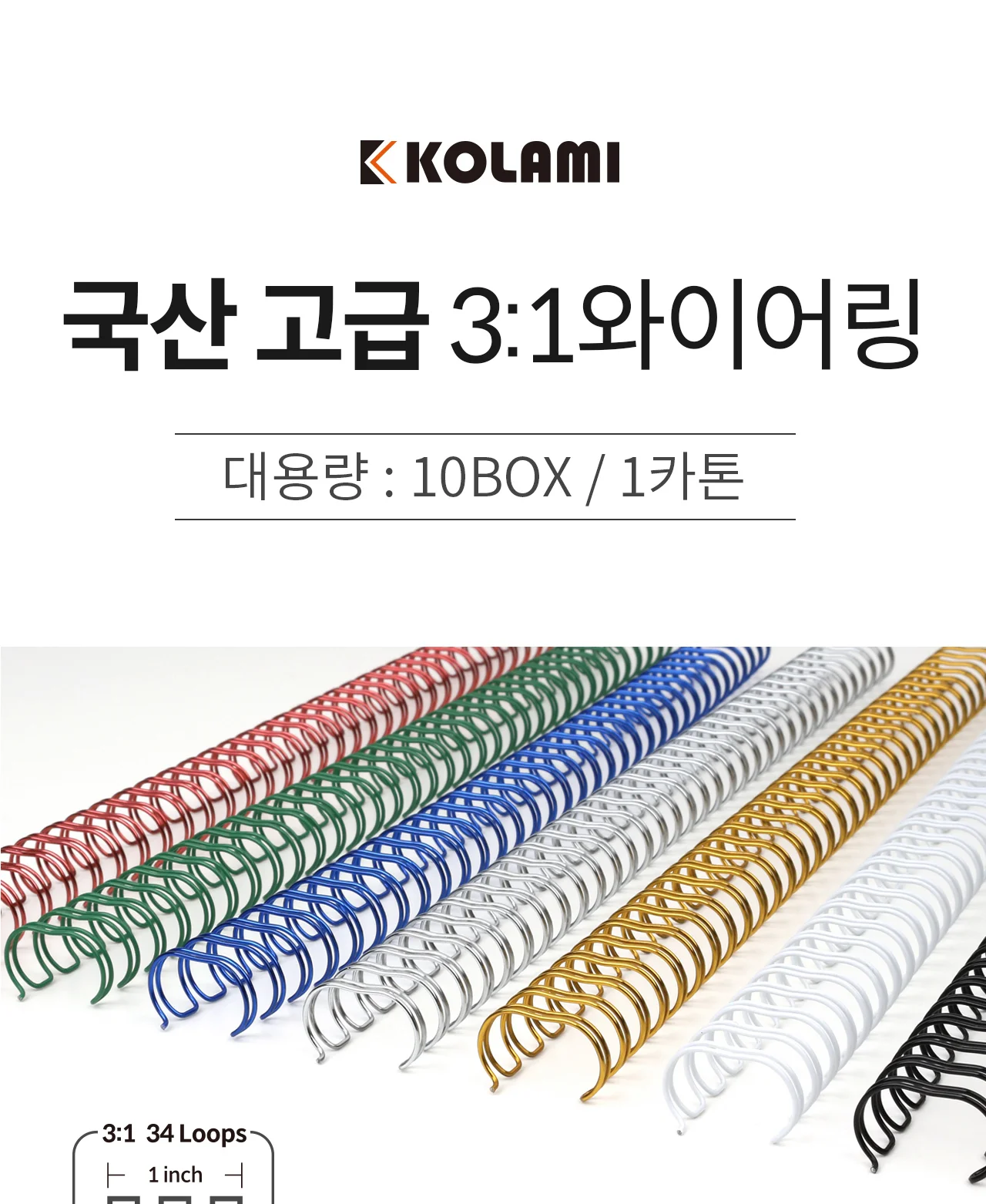 3:1 와이어링 16mm 600개/1carton 상세 이미지 1