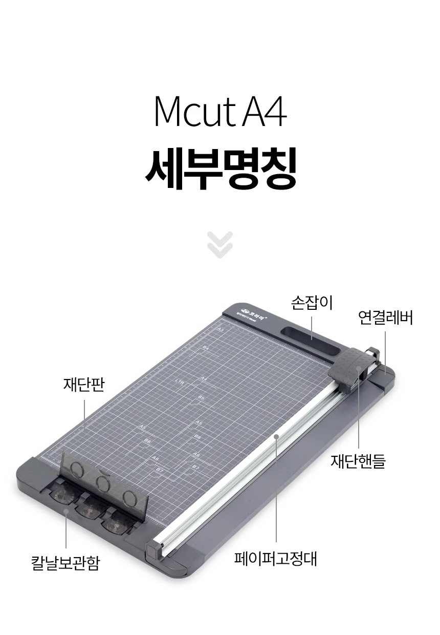 MCUT A4 트리머식 종이재단기 직선 곡선 절취선 가능 상세 이미지 10